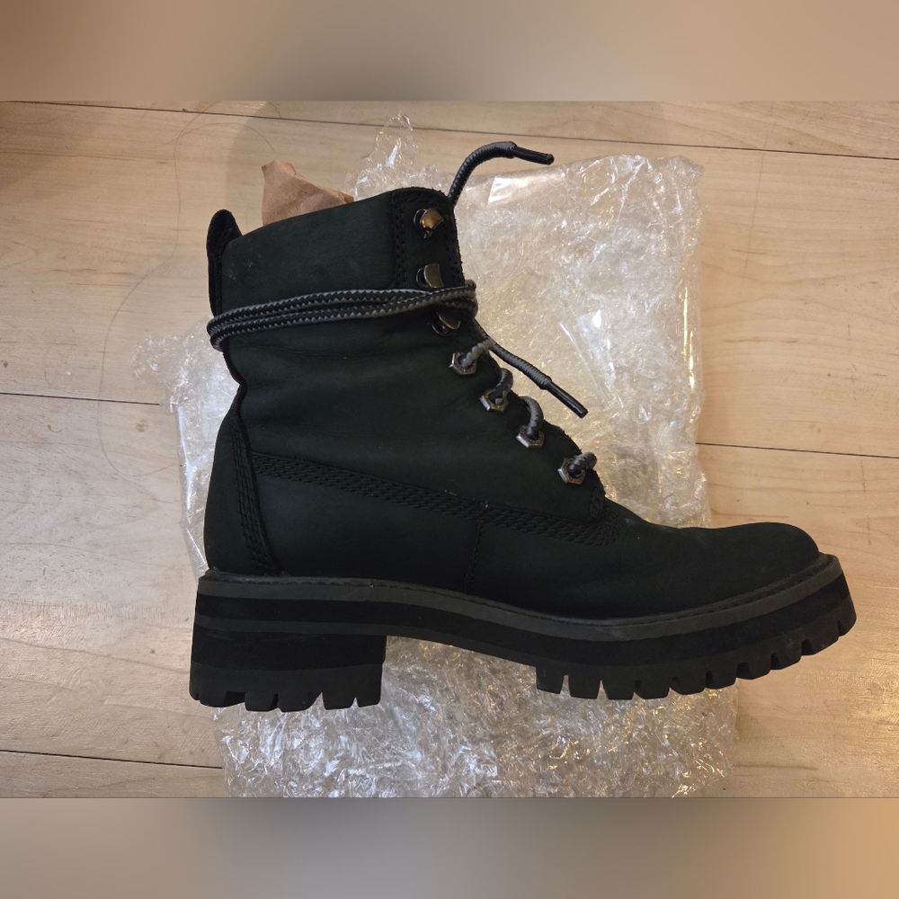 Timberland Black Lace-Up Boots Us6 - Picture 7 of 8